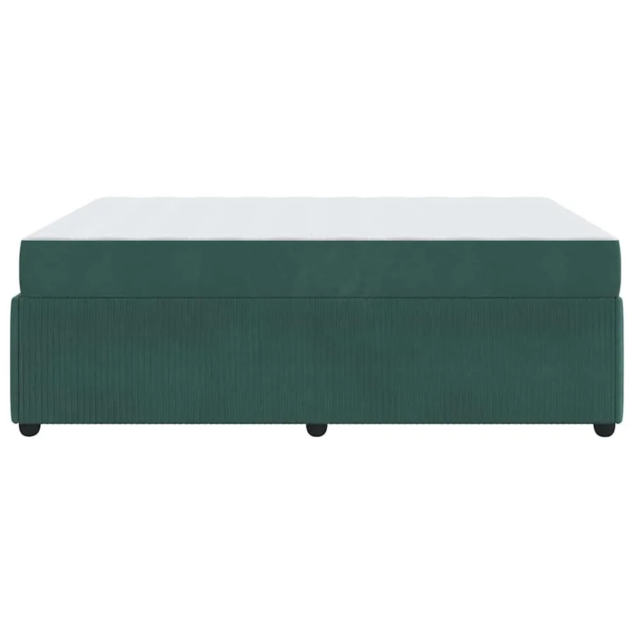 Cadre de lit avec matelas Vert foncé 140 x 200 cm tissu - 6