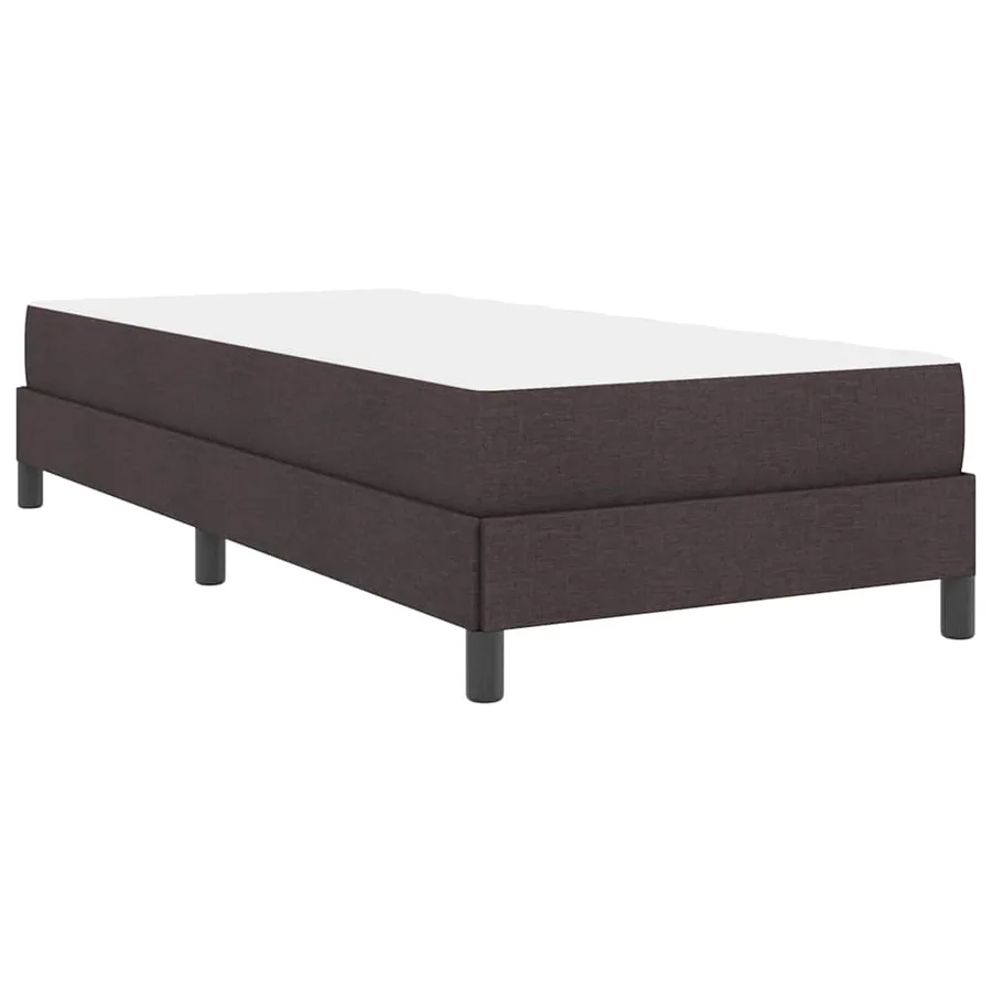 Lit à ressorts avec matelas Marron foncé 90 x 200 cm tissu - 9
