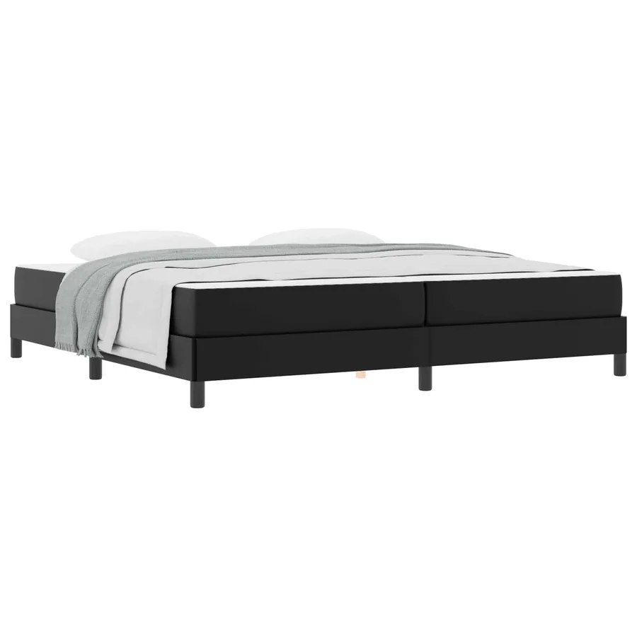 Cadre de lit avec matelas Noir 200 x 200 cm tissu - 2