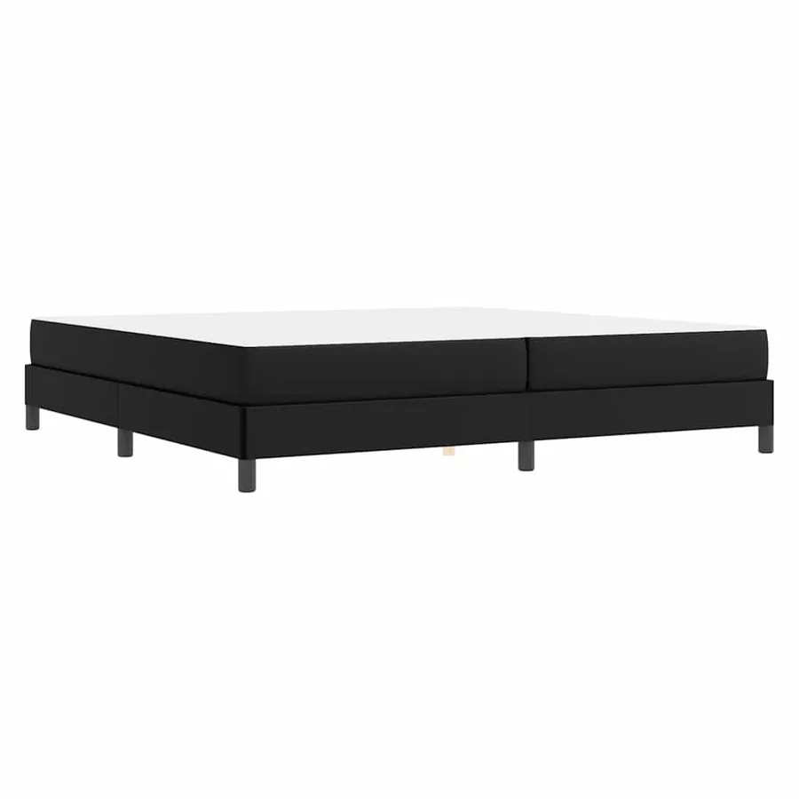 Cadre de lit avec matelas Noir 200 x 200 cm tissu - 9