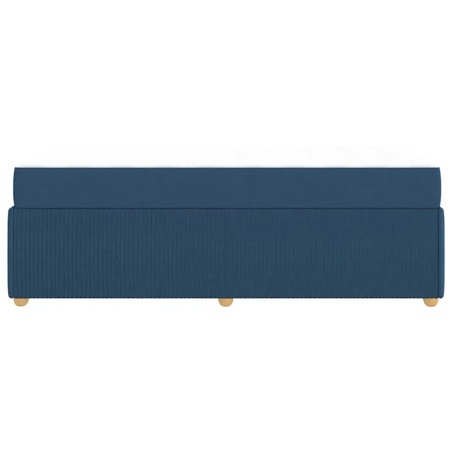 Cadre de lit avec matelas Bleu 100 x 200 cm tissu - 6