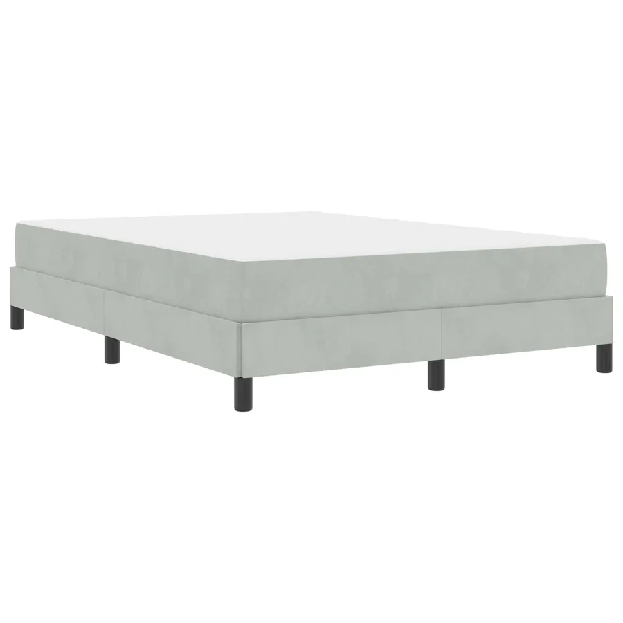 Lit à ressorts avec matelas Gris clair 140 x 200 cm tissu - 4
