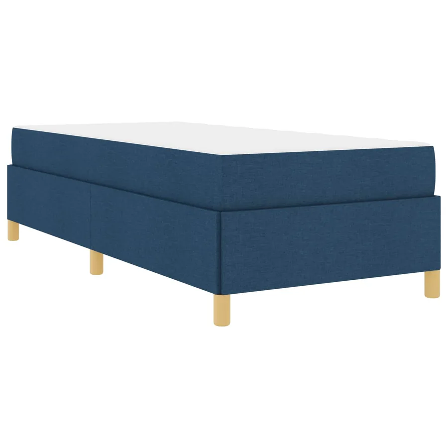 Cadre de lit avec matelas Bleu 90 x 190 cm tissu - 4