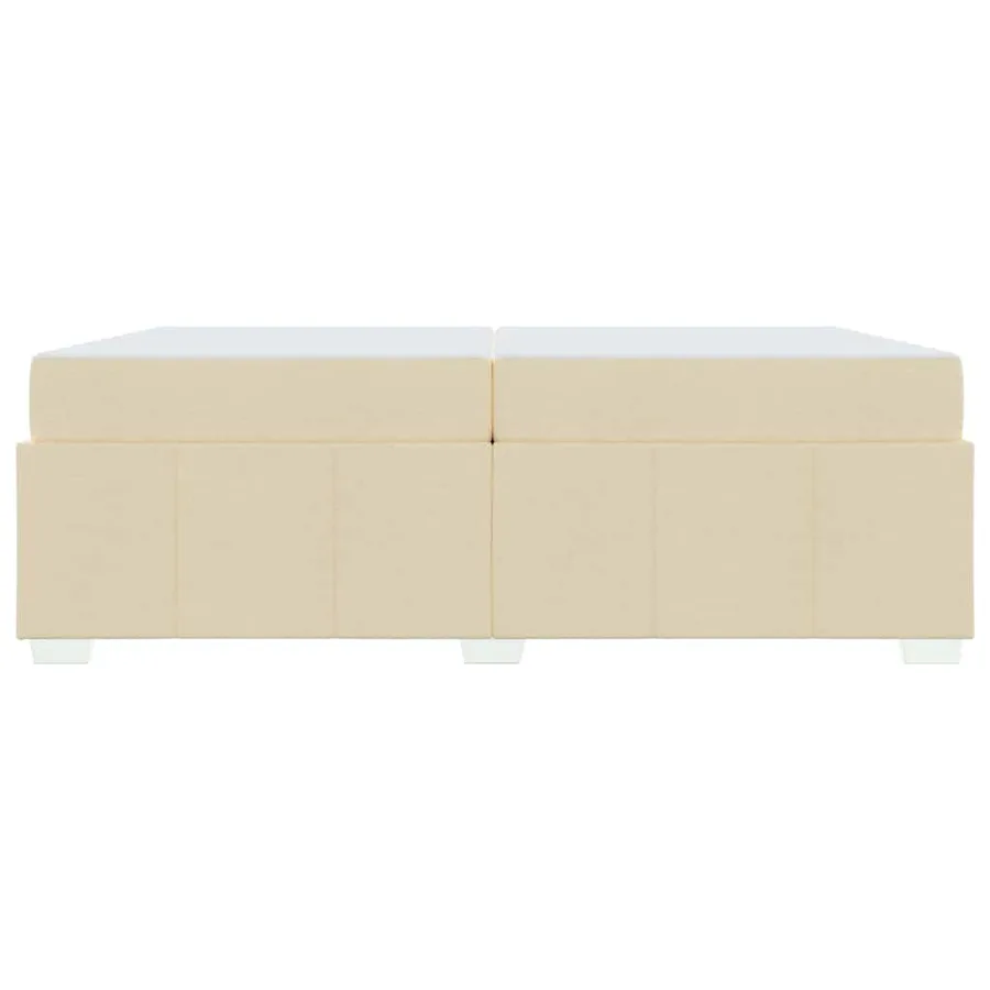 Cadre de lit avec matelas Crème 200 x 200 cm tissu - 5