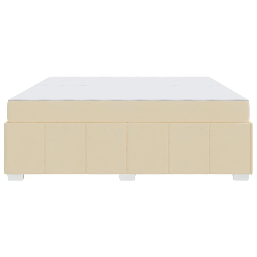 Cadre de lit avec matelas Crème 200 x 200 cm tissu - 6
