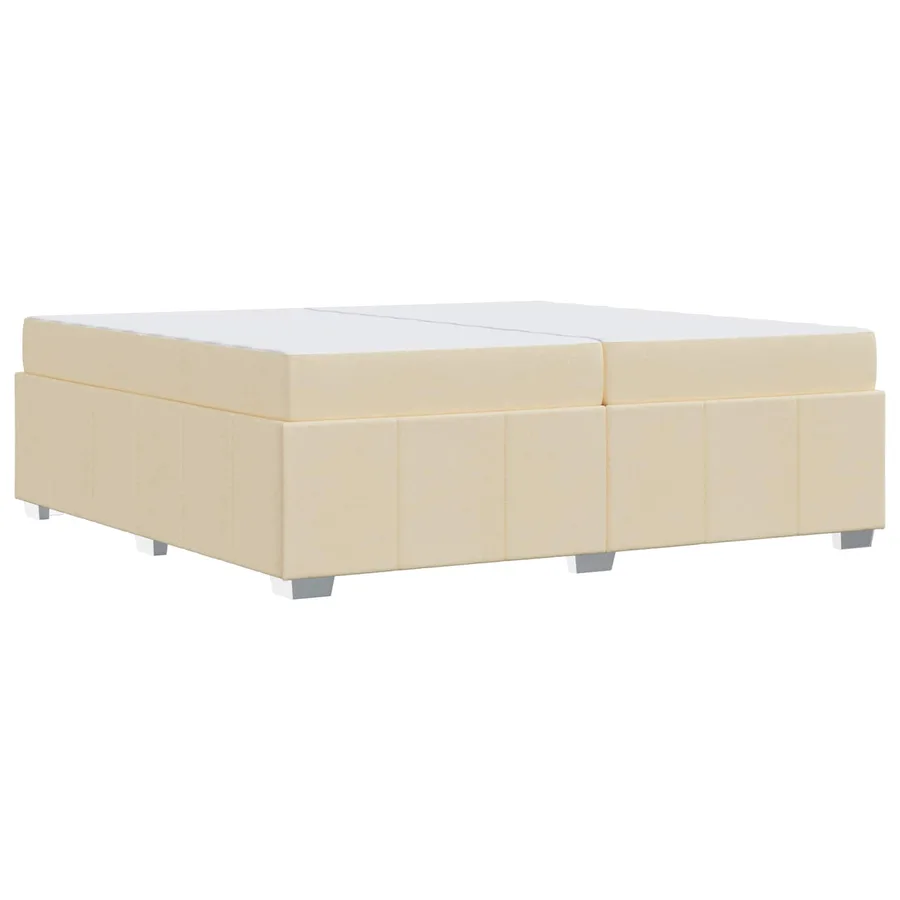 Cadre de lit avec matelas Crème 200 x 200 cm tissu - 7