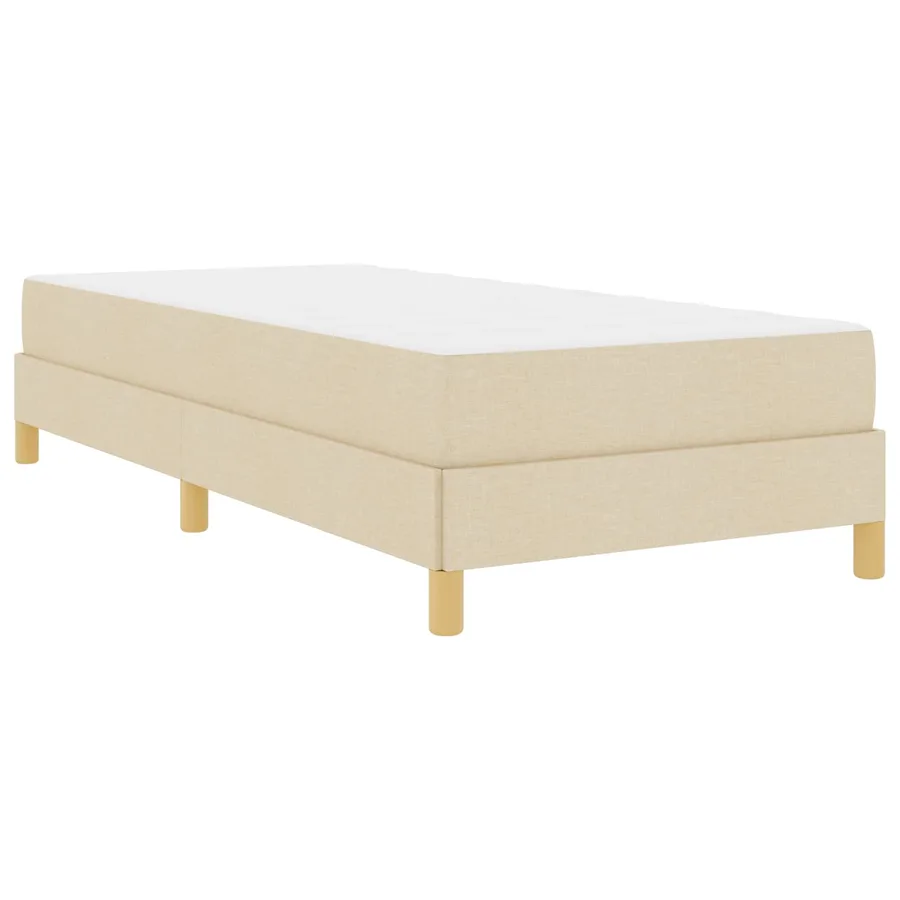 Lit à ressorts avec matelas Crème 80 x 200 cm tissu - 4