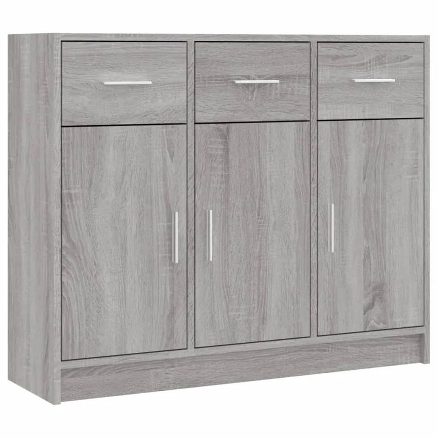 Buffet sonoma gris 91x28x75 cm bois d'ingénierie - 2