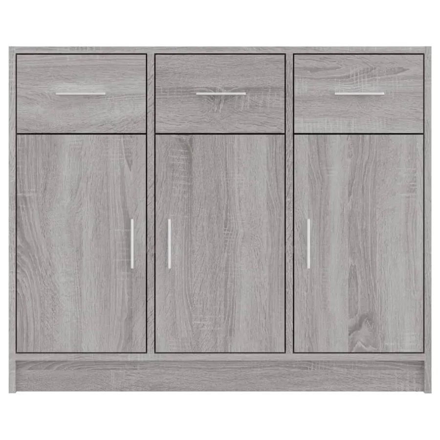 Buffet sonoma gris 91x28x75 cm bois d'ingénierie - 5