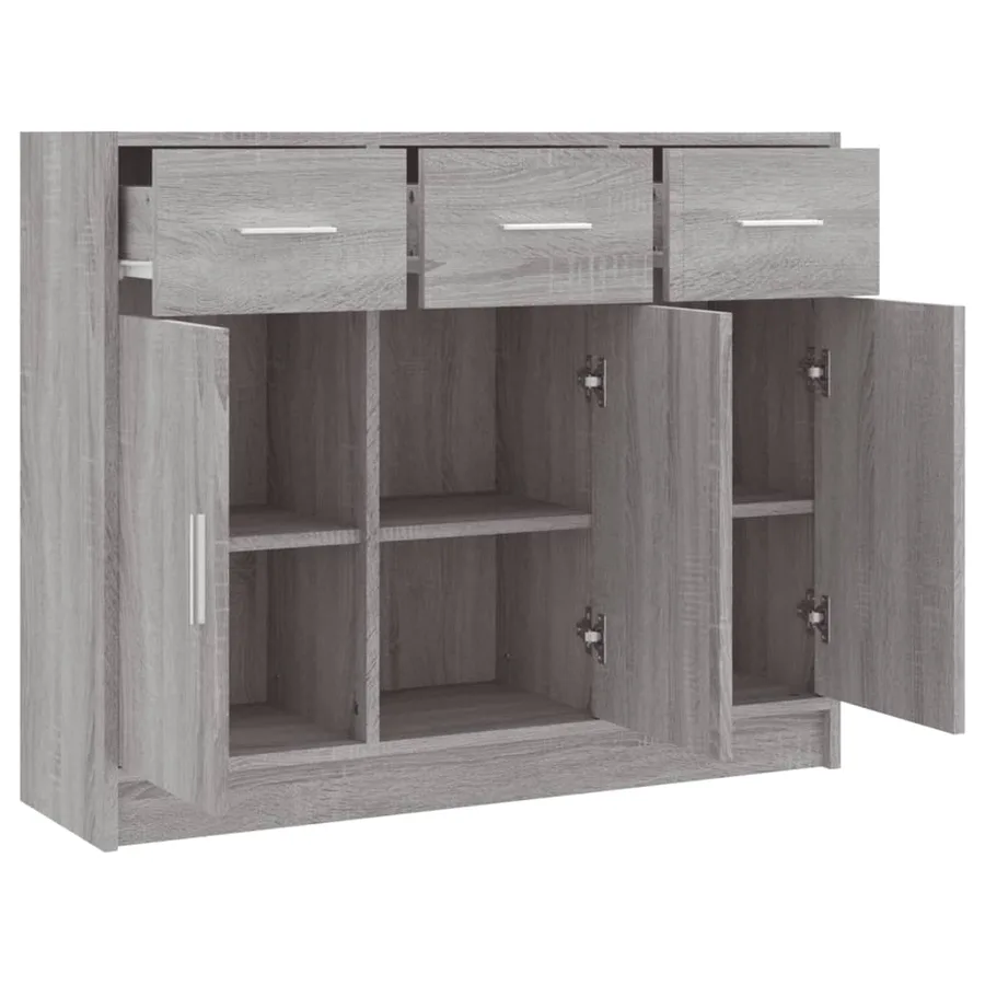 Buffet sonoma gris 91x28x75 cm bois d'ingénierie - 6