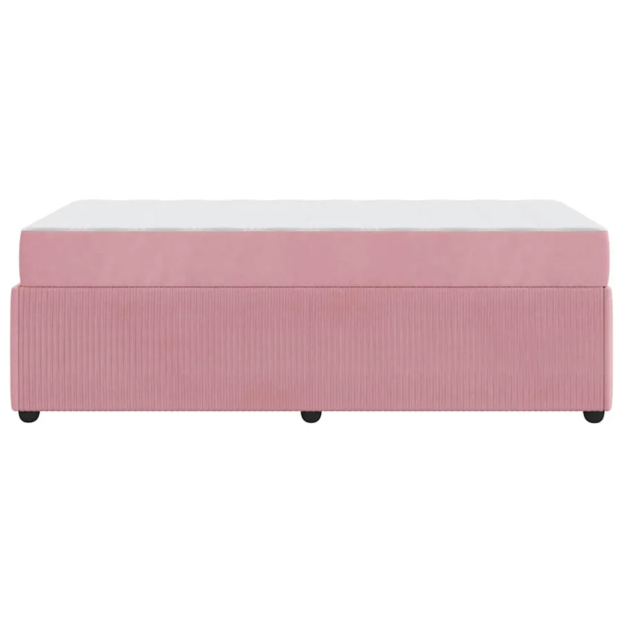 Cadre de lit avec matelas Rose 90 x 200 cm tissu - 6