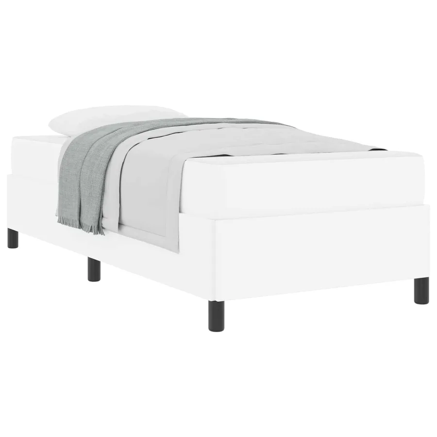 Cadre de lit avec matelas Blanc 80 x 200 cm tissu - 2
