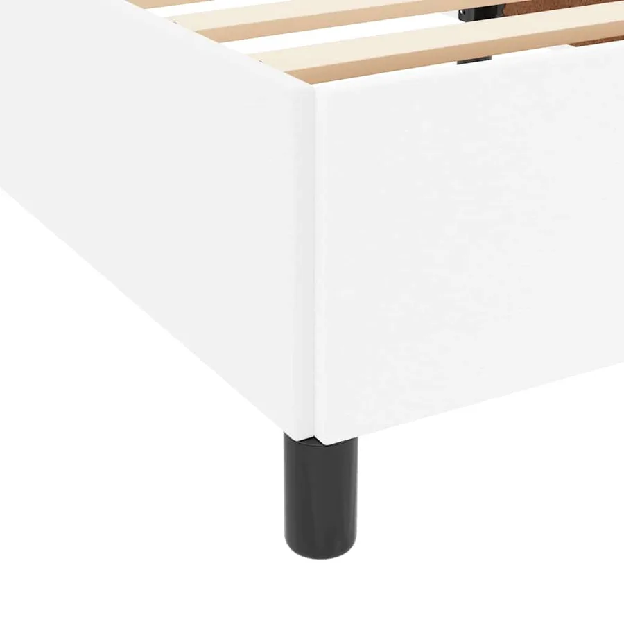 Cadre de lit avec matelas Blanc 80 x 200 cm tissu - 8