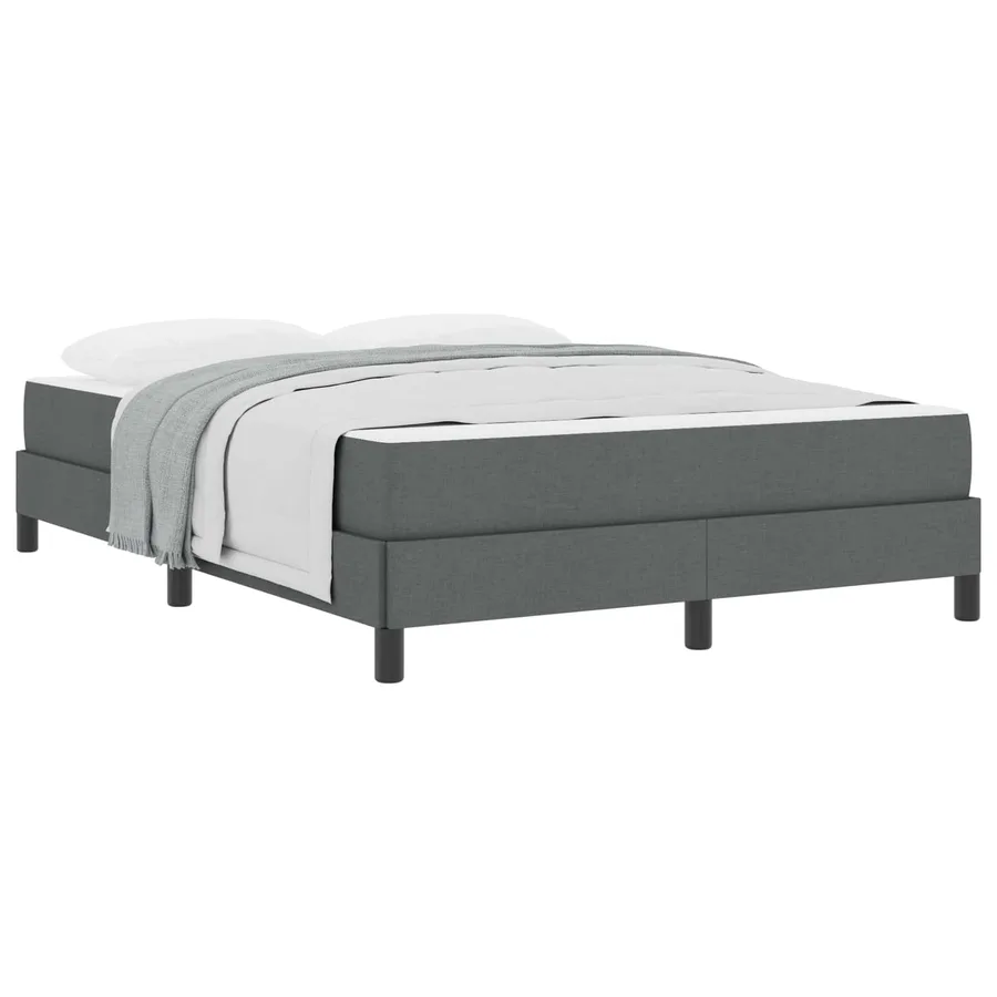 Lit à ressorts avec matelas Gris foncé 140 x 200 cm tissu - 2