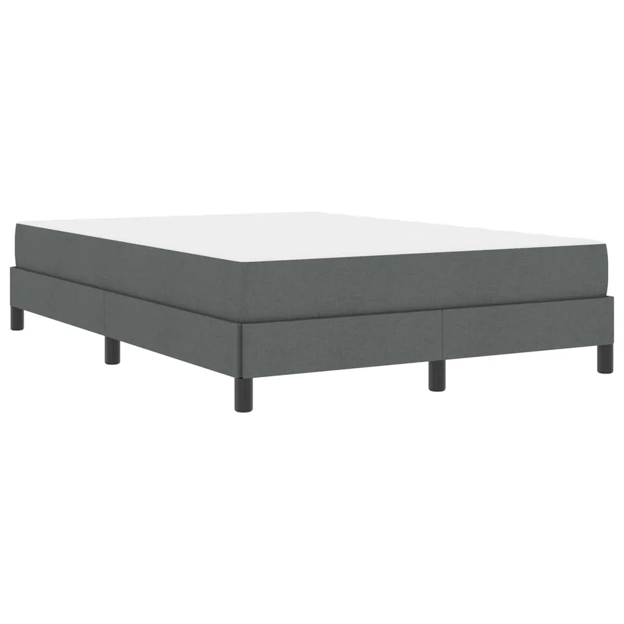 Lit à ressorts avec matelas Gris foncé 140 x 200 cm tissu - 4