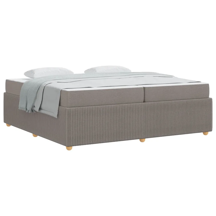 Cadre de lit avec matelas Taupe 200 x 200 cm tissu - 2