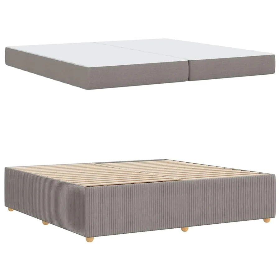 Cadre de lit avec matelas Taupe 200 x 200 cm tissu - 4