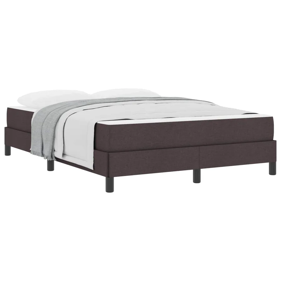 Lit à ressorts avec matelas Marron foncé 140 x 190 cm tissu - 2