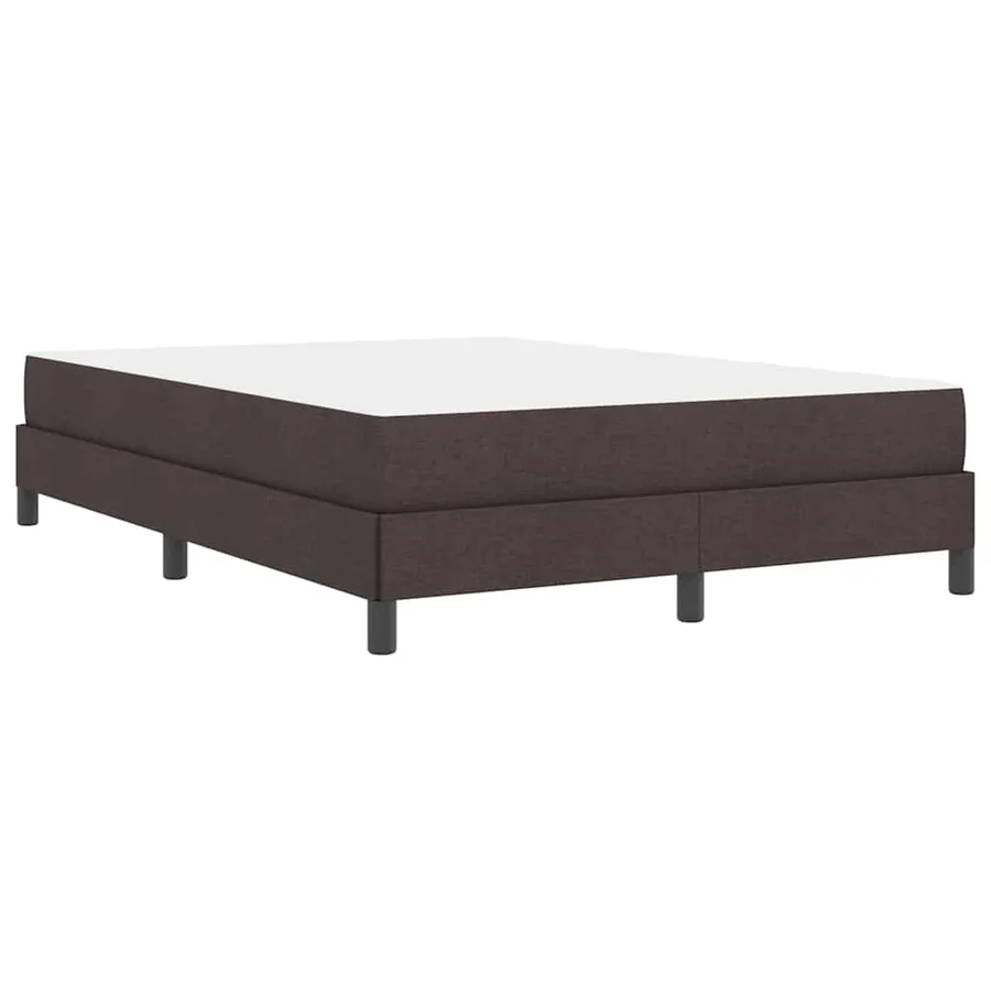 Lit à ressorts avec matelas Marron foncé 140 x 190 cm tissu - 9