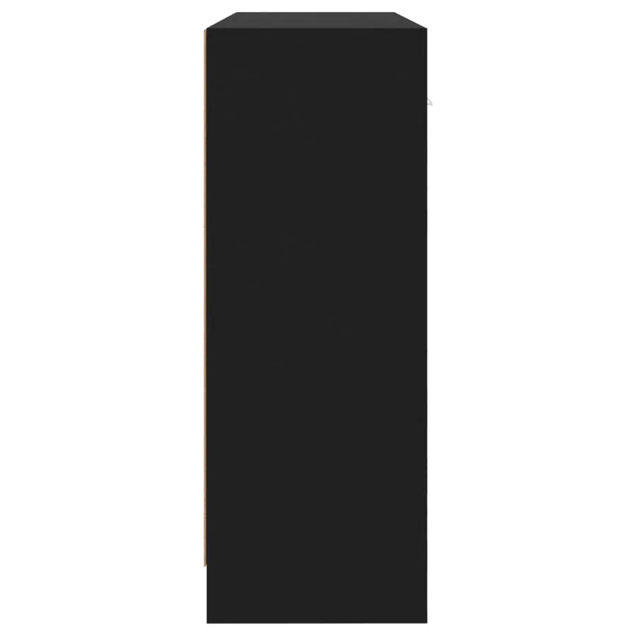 Buffet noir 91x28x75 cm bois d'ingénierie - 7