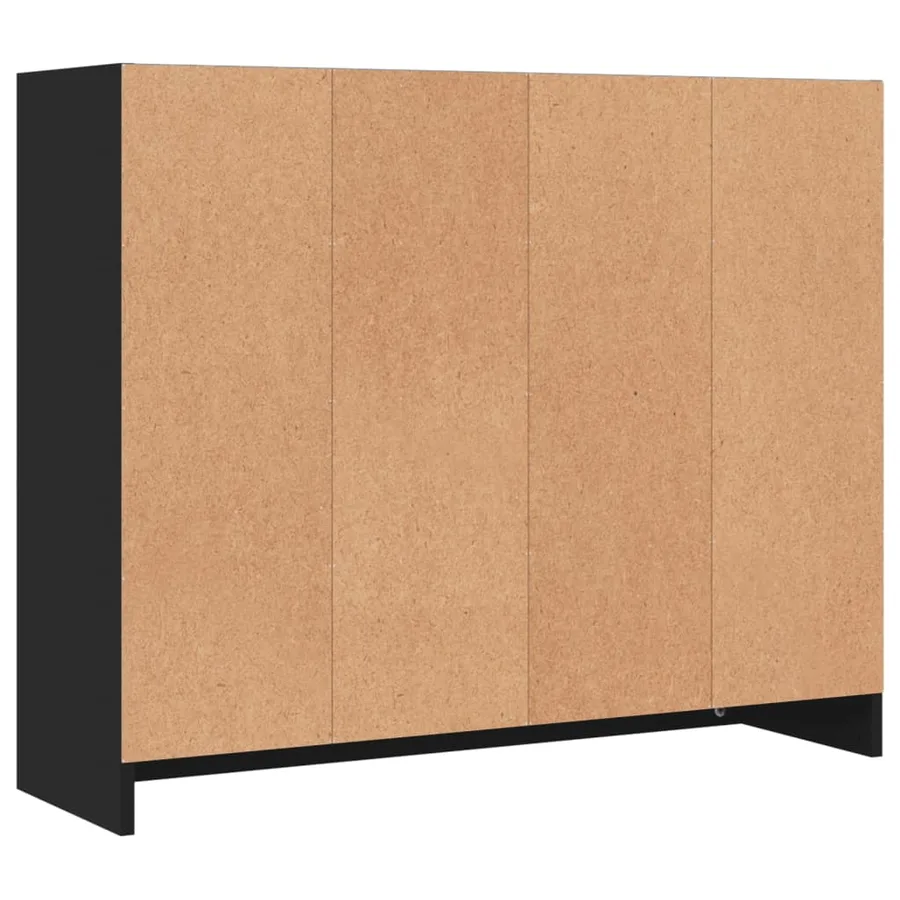 Buffet noir 91x28x75 cm bois d'ingénierie - 8