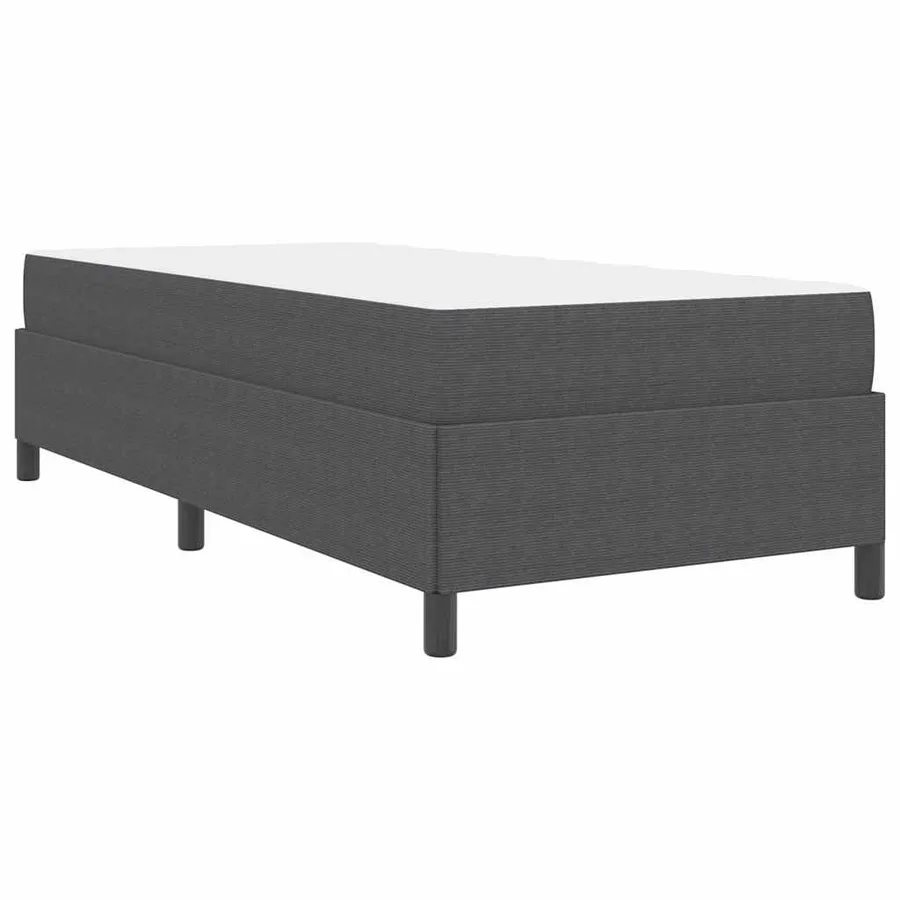 Cadre de lit avec matelas Gris foncé 90 x 200 cm tissu - 7