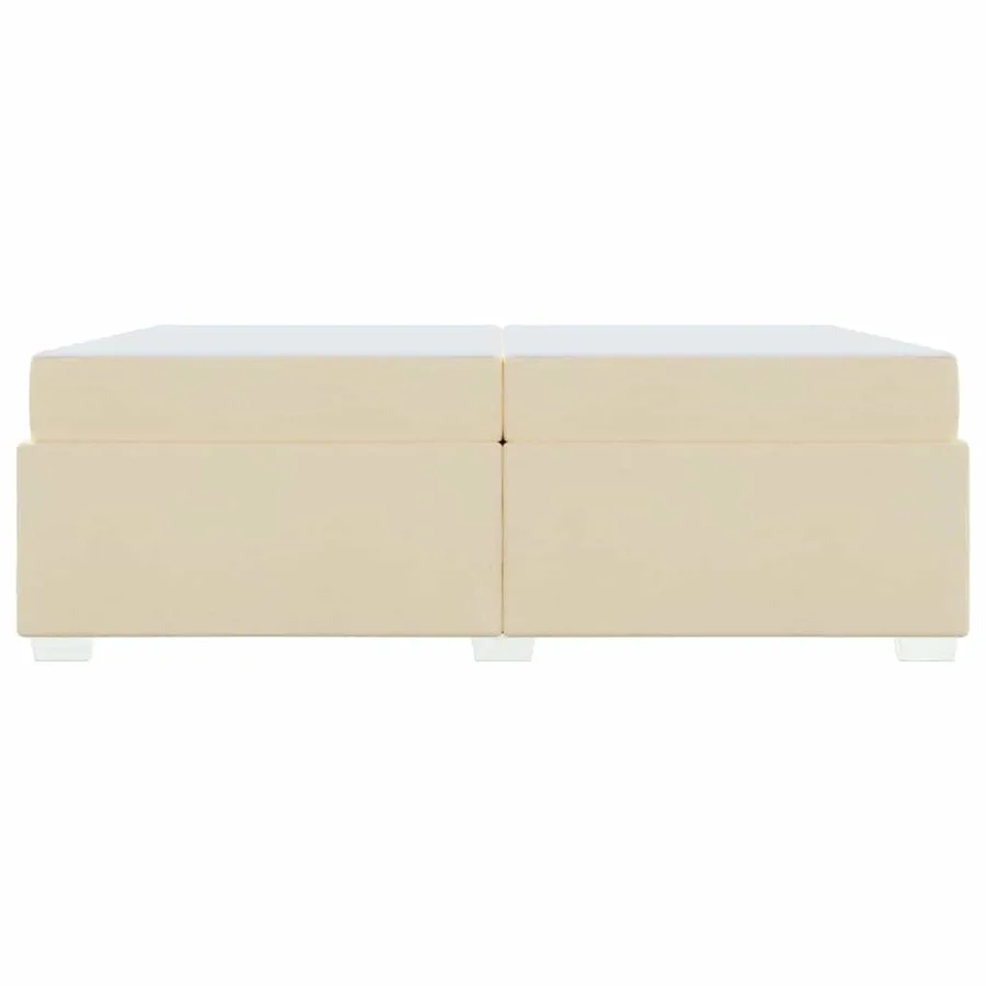 Cadre de lit avec matelas Crème 200 x 200 cm tissu - 5
