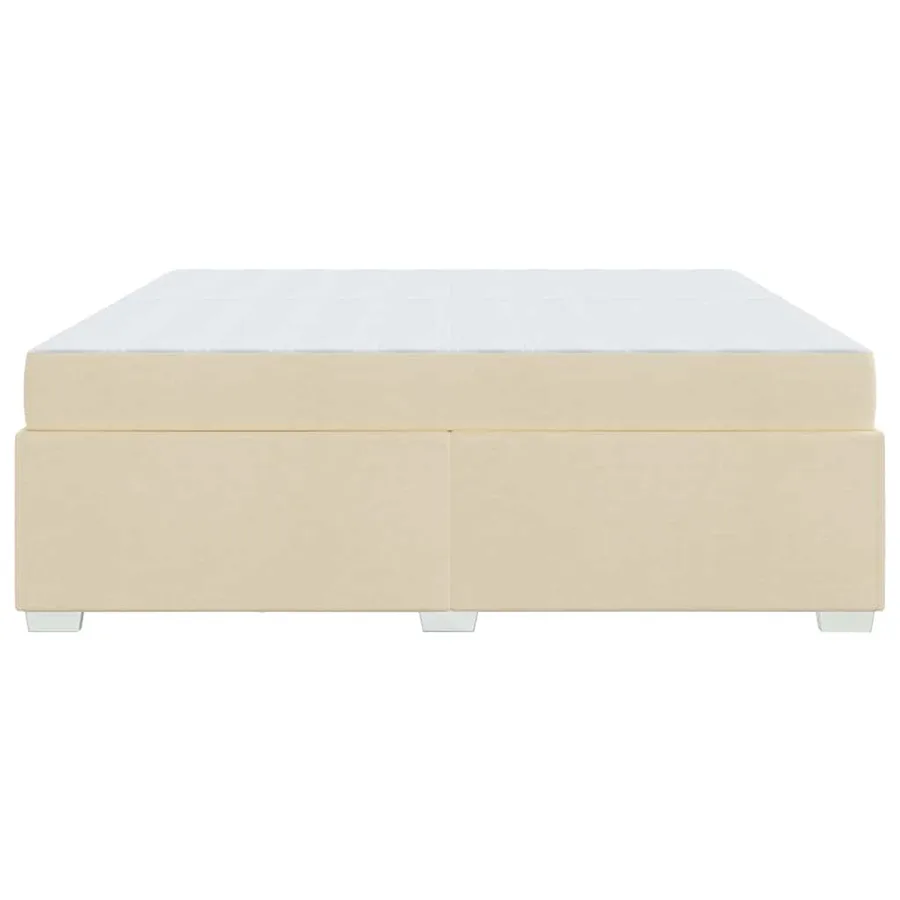 Cadre de lit avec matelas Crème 200 x 200 cm tissu - 6