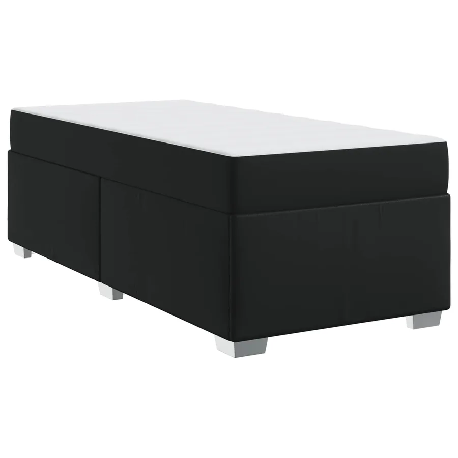 Cadre de lit avec matelas Noir 100 x 200 cm tissu - 2