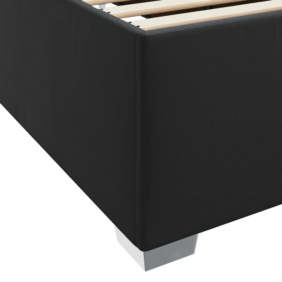 Cadre de lit avec matelas Noir 100 x 200 cm tissu - 9