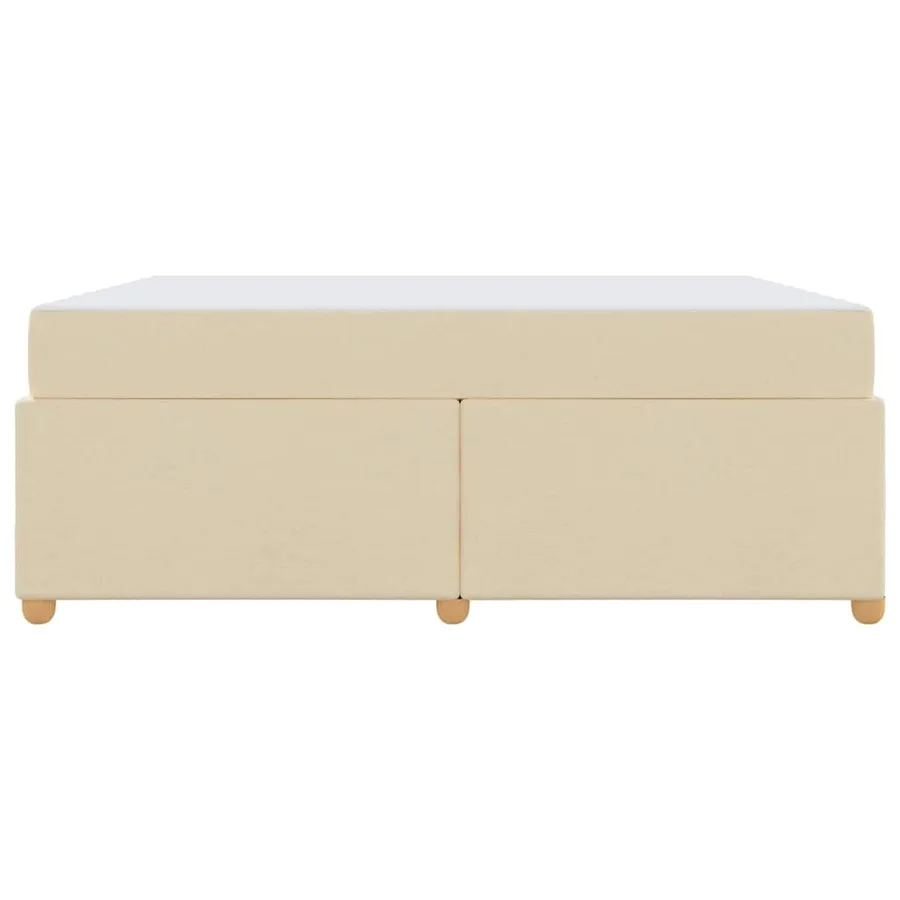 Cadre de lit avec matelas Crème 180 x 200 cm tissu - 5
