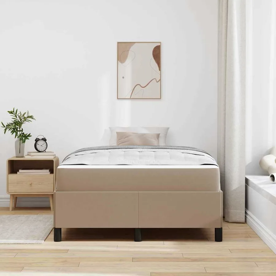 Cadre de lit avec matelas Cappuccino 120 x 200 cm tissu - 3