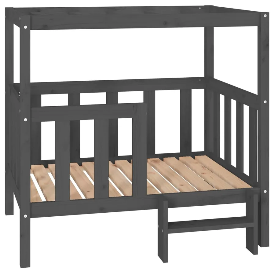 Lit pour chien Gris 105,5x83,5x100 cm Bois de pin solide - 2