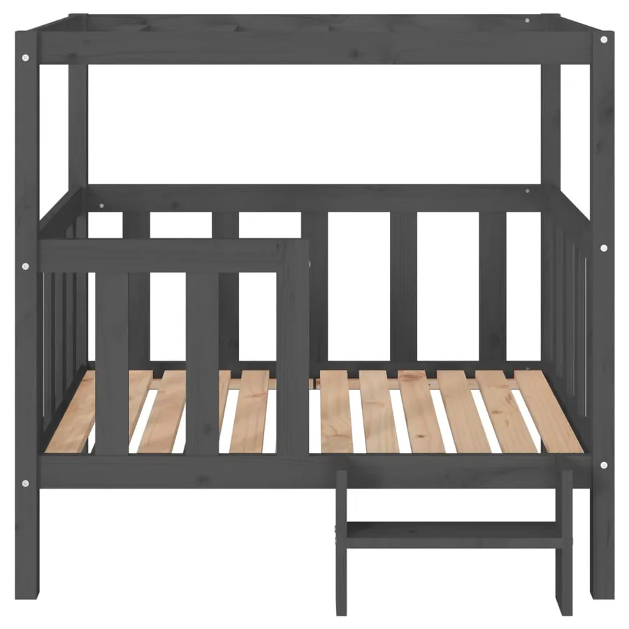 Lit pour chien Gris 105,5x83,5x100 cm Bois de pin solide - 5