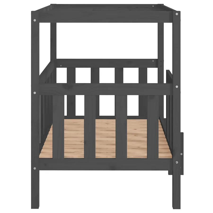 Lit pour chien Gris 105,5x83,5x100 cm Bois de pin solide - 6