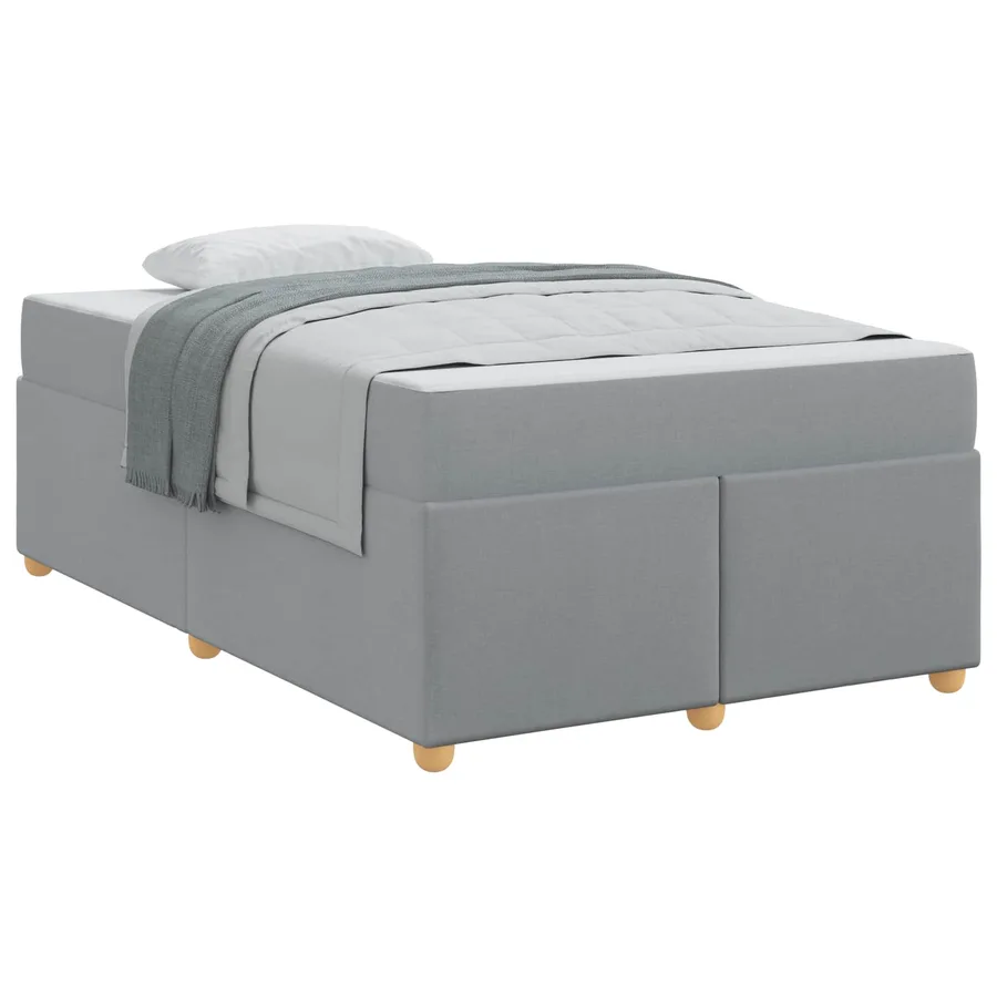 Cadre de lit avec matelas Gris clair 120 x 200 cm tissu - 2