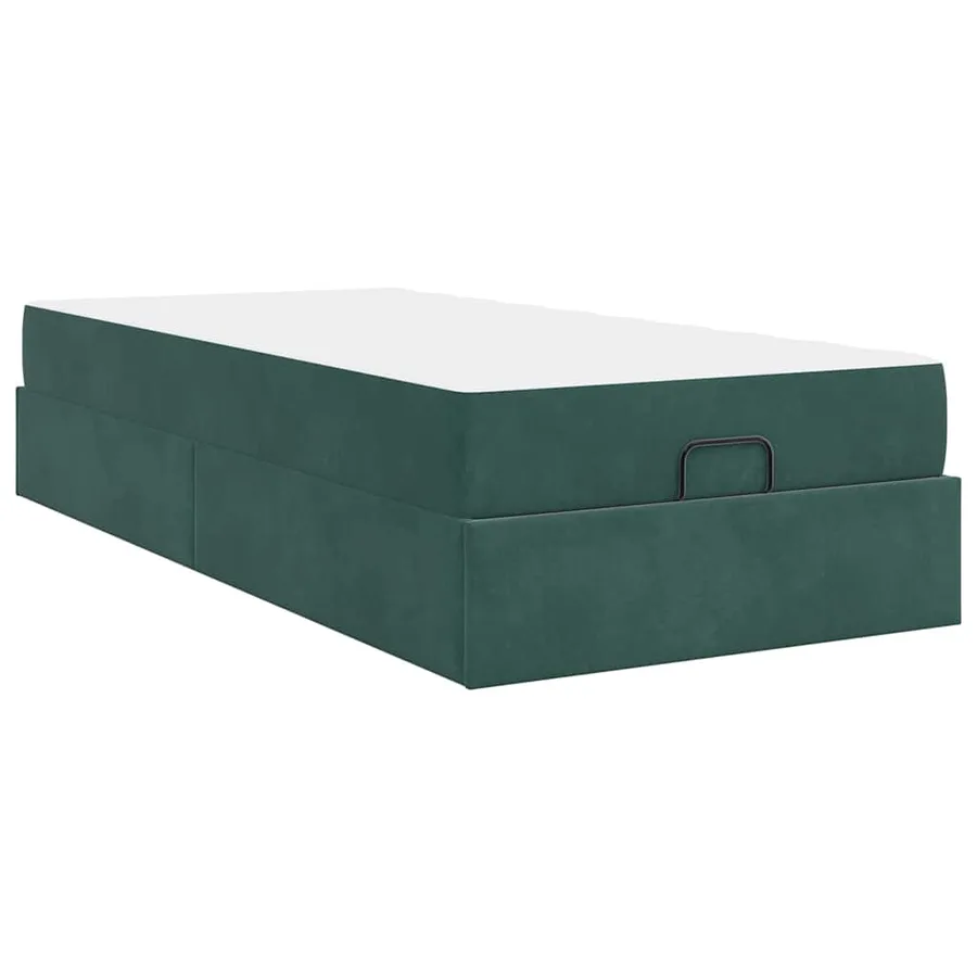 Cadre de lit avec matelas 2 pcs Vert Velours - 9