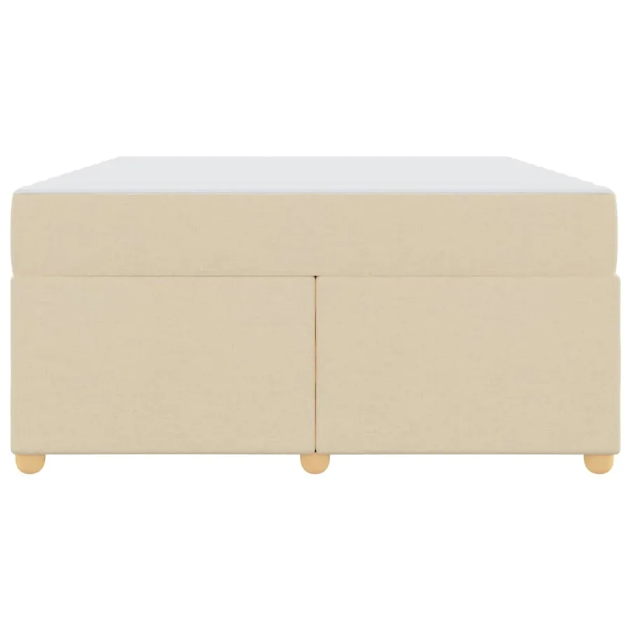 Cadre de lit avec matelas Crème 140 x 200 cm tissu - 5