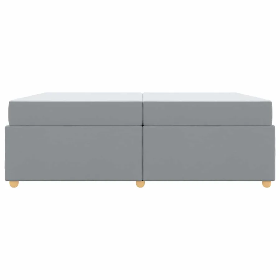 Cadre de lit avec matelas Gris clair 200 x 200 cm tissu - 5