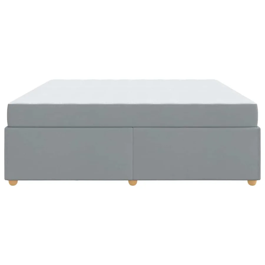 Cadre de lit avec matelas Gris clair 200 x 200 cm tissu - 6