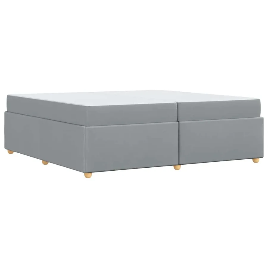 Cadre de lit avec matelas Gris clair 200 x 200 cm tissu - 7