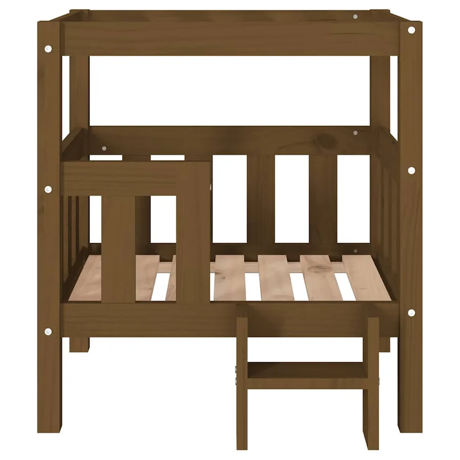 Lit pour chien Marron miel 65,5x50,5x70 cm Bois de pin solide - 5