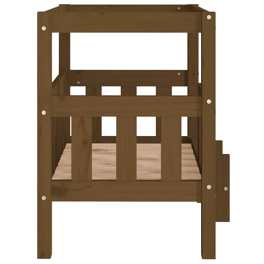 Lit pour chien Marron miel 65,5x50,5x70 cm Bois de pin solide - 6