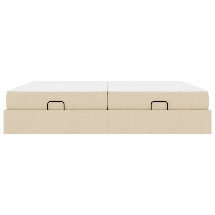 Cadre de lit avec matelas avec matelas 2 pcs Crème tissu - 6