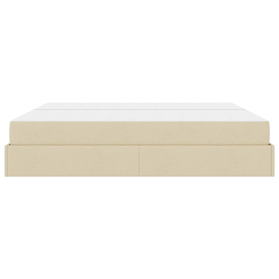 Cadre de lit avec matelas avec matelas 2 pcs Crème tissu - 7