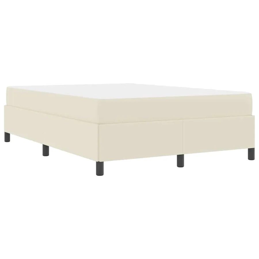 Cadre de lit avec matelas Crème 140 x 200 cm tissu - 9