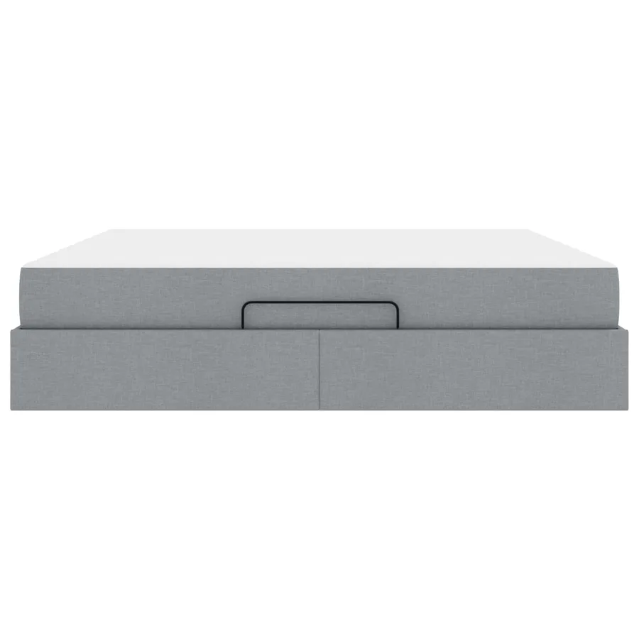 Cadre de lit avec matelas 2 pcs Gris clair tissu - 6