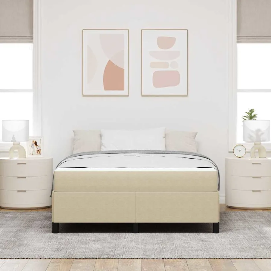 Cadre de lit avec matelas Gris Vert Clair 160 x 200 cm tissu - 3