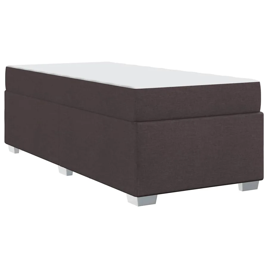 Cadre de lit avec matelas Marron foncé 100 x 200 cm tissu - 7