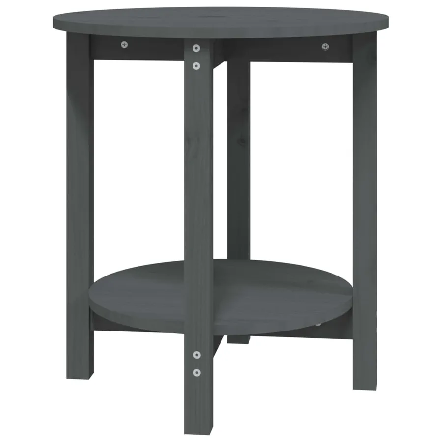 Table basse Gris Ø 55x60 cm Bois massif de pin - 2